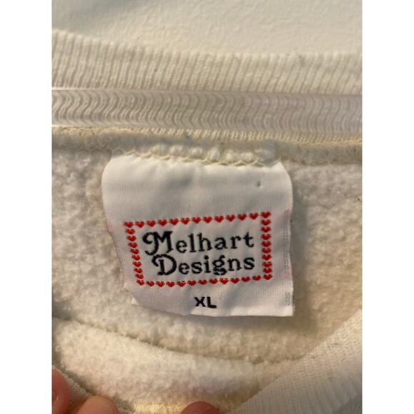 Vintage Vicki Melhart 1996 Christmas Santa Puff Paint Sweatshirt-Size XL - Picture 8 of 8